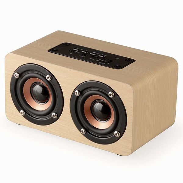 

mini speakers wooden bluetooth speaker soundbar wireless stereo hifi loudspeaker soundbox w5 subwoofers tf slot 3.5mm aux player with pc