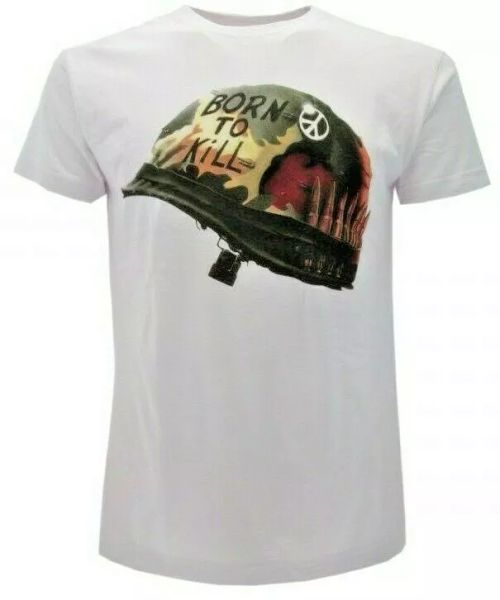 

t shirt full metal jacket mens white original jersey shirt 100% cotton, White;black