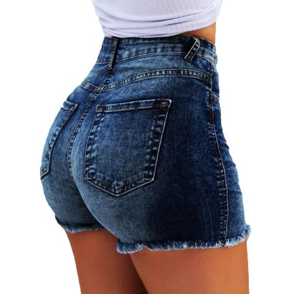 

women's shorts pants summer high waist denim women's fringe frayed ripped jeans, White;black