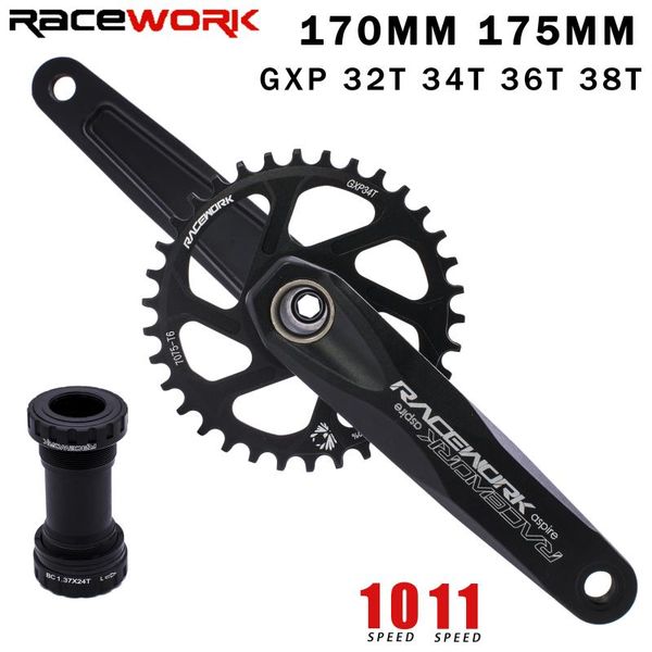 

bike heels & chainwheels racework crankset 170mm 175mm bicycle chainring 32t 34t 36t 38t narrow wide mtb plate deore