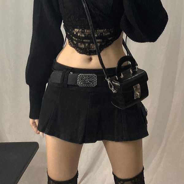 

women's shorts get out original harajuku, mini pants, low waist, solid color, punk, with belt, plus size, ye7m, White;black