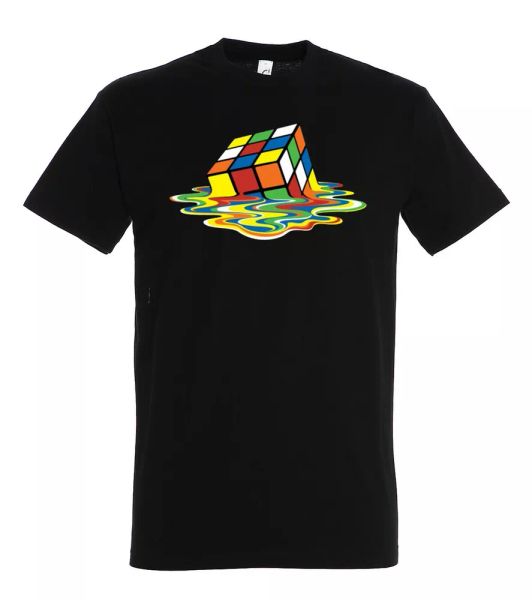 

mens t-shirt model magic dice cube dali art sheldon toy fun gift, White;black