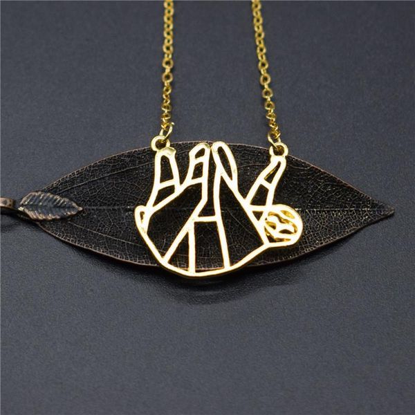 

pendant necklaces drop origami sloth trendy jewellery, Silver