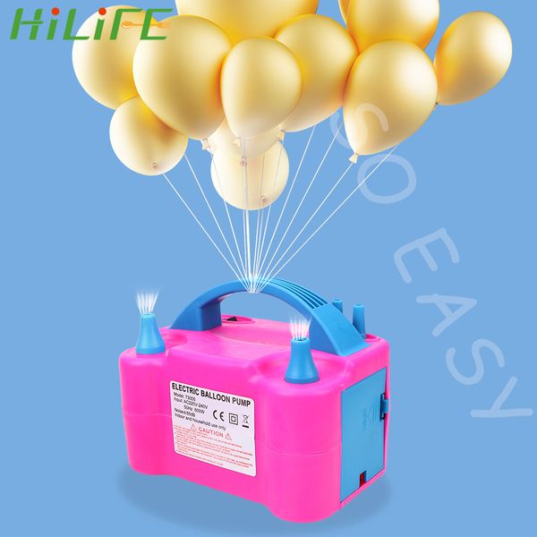

hilife balloon inflator pump eu plug electric air blower compressor high power two nozzle balloon pumps