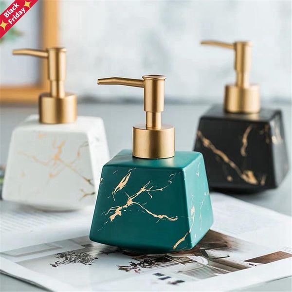 

260/350ml luxury ceramic hand sanitizer bottle marble bathroom shampoo bottles household lotion press toilet decoration bath accessory set