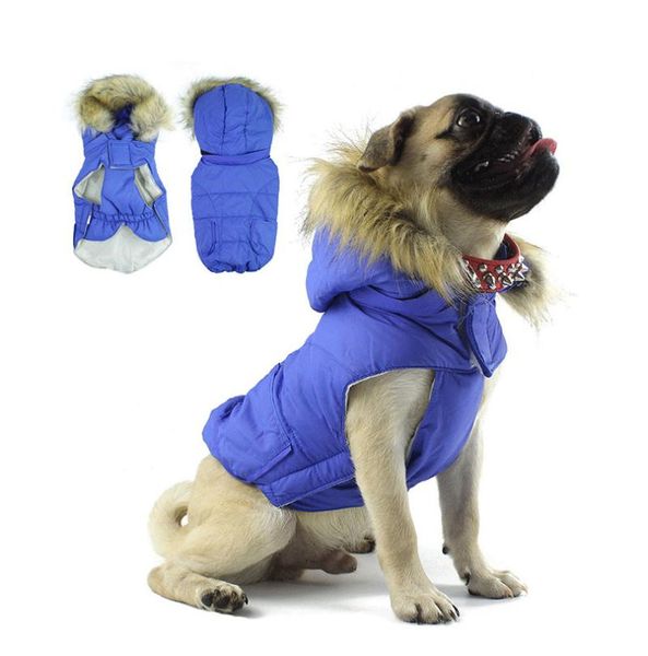

dog apparel wholesale product winter clothes warn cotton padded small outdoor coat jacket detachable plush hat
