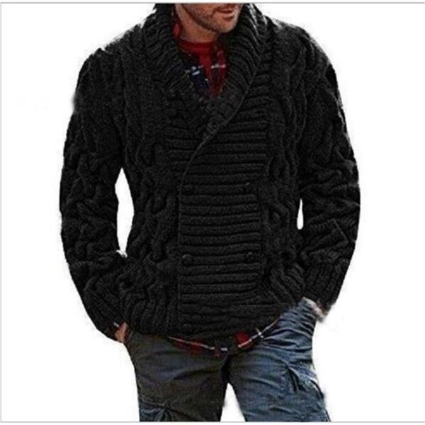 

men's sweaters autumn/winter2021 europe-usa style men/youth v-neck twist flowers double breasted long sleeve casual loose knit cardigan, White;black