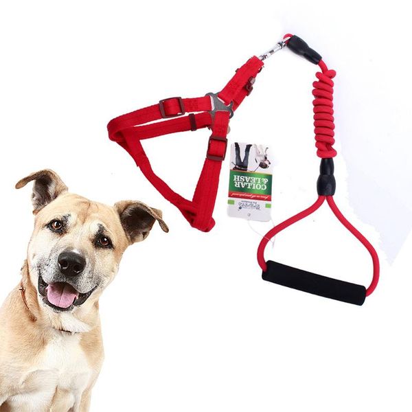 

dog collars & leashes pet rope outdoor training single handle p type adjustable chest strap collar traction small dogs