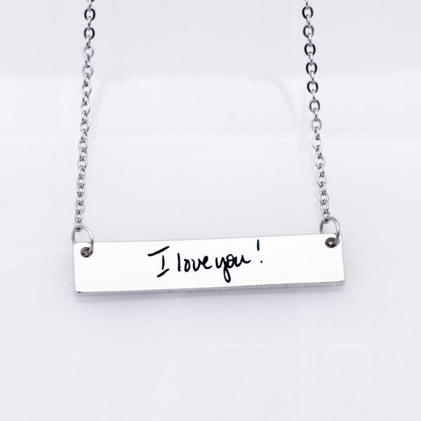 

pendant necklaces stainless steel lettering for lovers i love you long necklace men and women, Silver