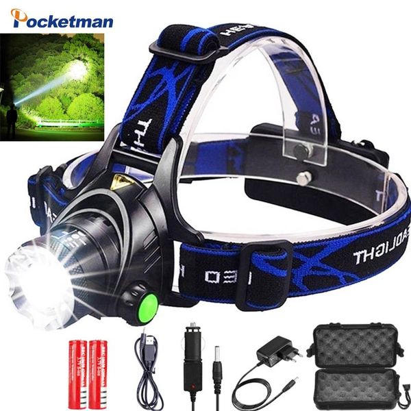 

headlamps 18000lumens led headlamp v6/l2 zoomable headlight head torch lamp by 18650 battery for fishing hunting