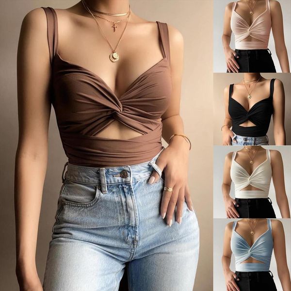 

corset y2k traf fashion womens camis v neck mujer knotted cutout strappy tie backlesst clothes aummer for women, White