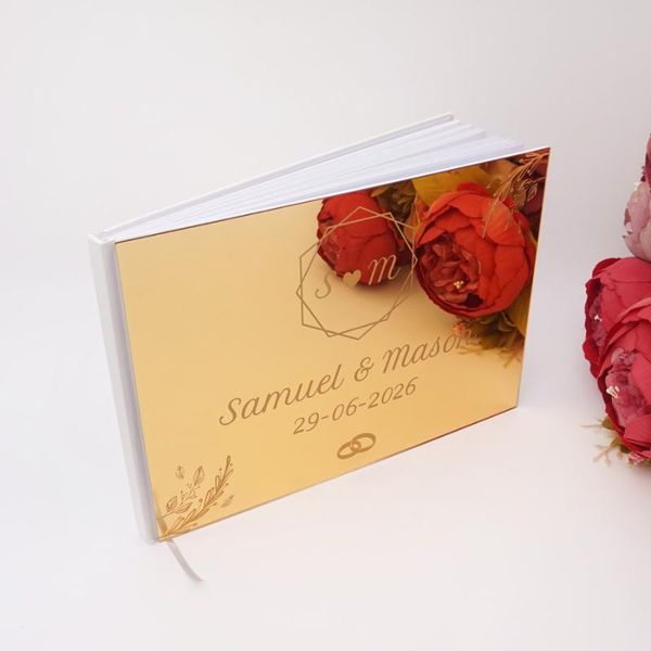 

other event & party supplies 25x18cm horizontal art design personalized acrylic mirror cover wedding signature guestbook custom check in boo