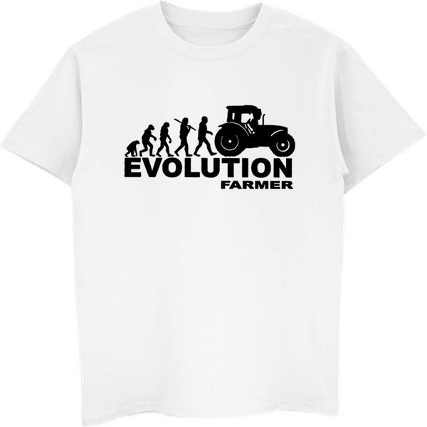 

men's t-shirts farmer evolution farming tractor t shirt machinery fashion summer printing t-shirt men cotton tees, White;black