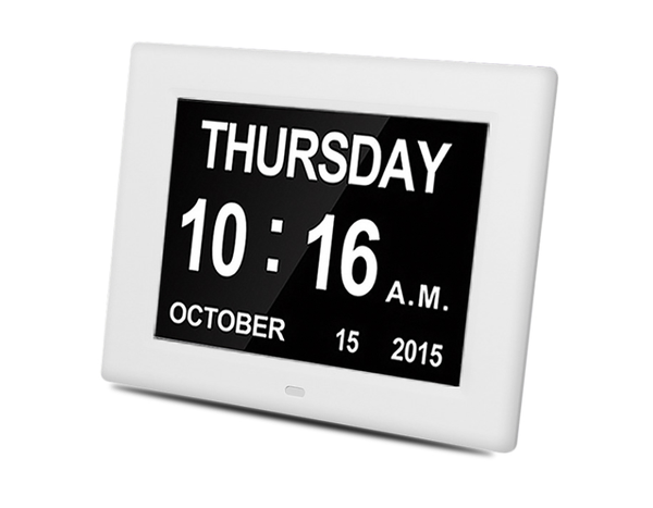 

reminder 8 inch memory loss alzheimer large display dementia alarm clock digital calendar day wooden digita frame po frames po