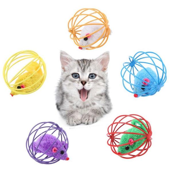 

cat toys false mouse pet mini funny playing for cats plush cage wire