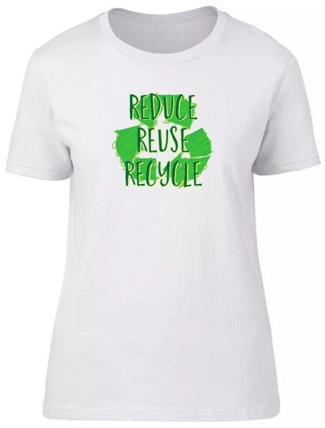 

reduce reuse recycle ladies womens fitted t-shirt, White;black