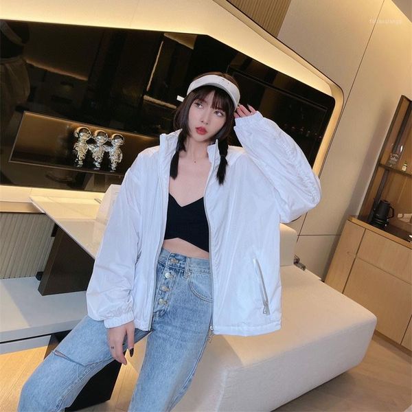 

women's jackets summer women sun protection thin hooded white hidden hood oversize sport style coat casual female clothes, Black;brown