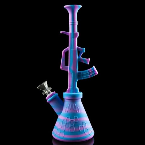 

Silicone Water Bong Newest Removable hookah bongs with glass filter bowl silicone dab rig for smoke water pipe
