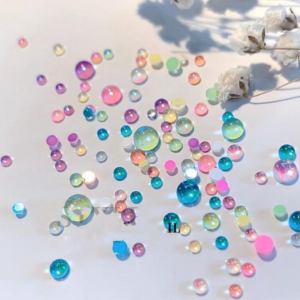 

nail art decorations /boxed/set/nail decoration mermaid beads glamour light sensation magic color mixed size flash bead accessories, Silver;gold