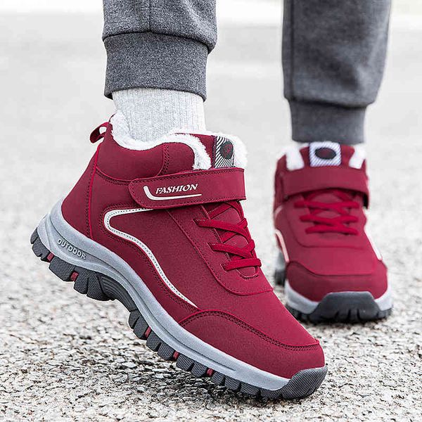 

winter middle-aged and elderly outdoor cotton shoes female mother sports high large size anti-skid plush thickened warm snow boots