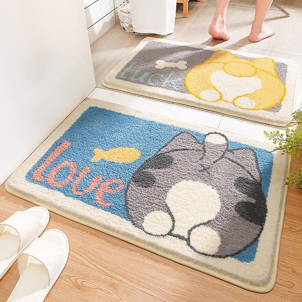 

cartoon home bedroom door mat household bathroom absorbent non-slip foot rug bath mats