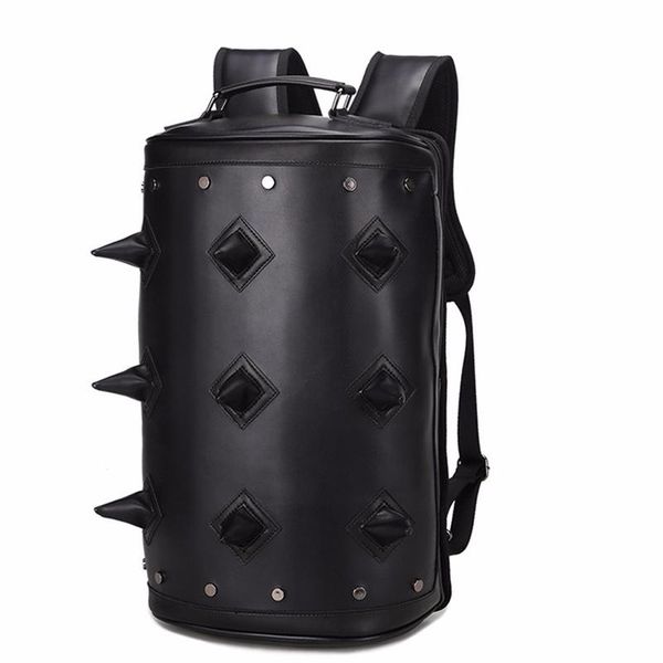 

vintage men backpack leather school bag fashion travel casual book
