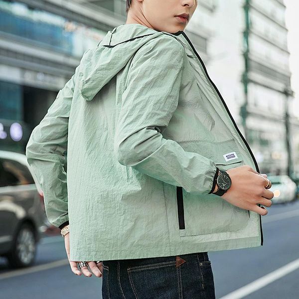 

summer ice silk sunscreen clothing men's breathable anti-ultraviolet outdoor skin thin jackets, Black;brown