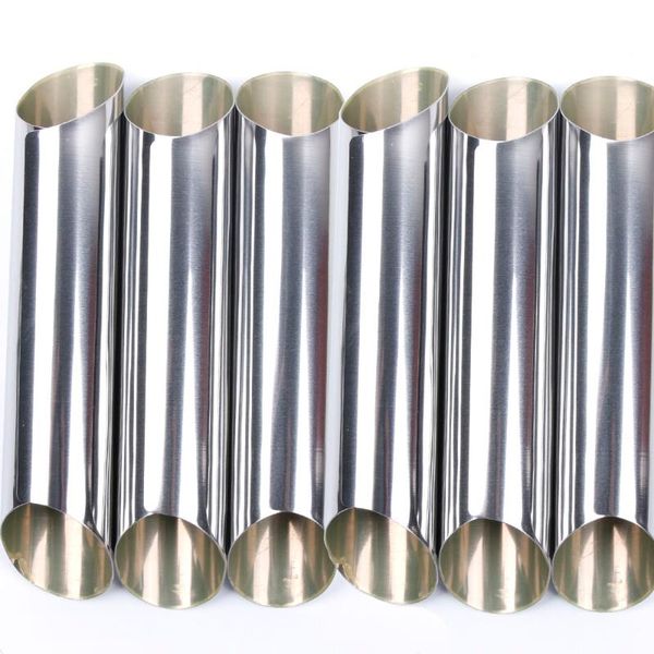

baking & pastry tools 5pc/set large size cone stainless steel spiral tube anode croissants maker diy horn roll molds for cakes