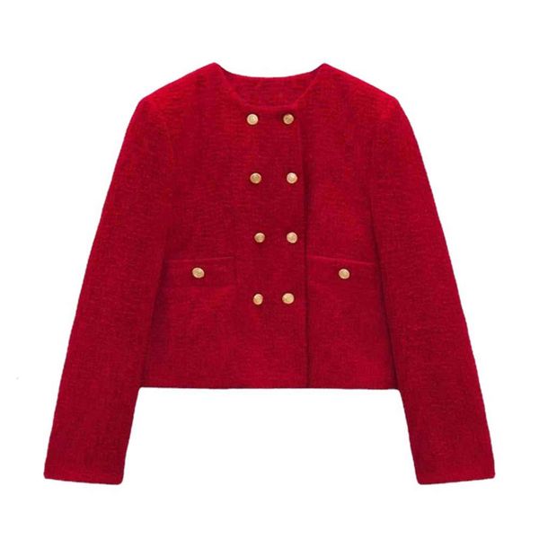 

women's jackets za blazer jaqueta primavera outono moda feminina tweed blazers e jaquetas chique vermelho casaco de escritÃ³rio sen, Black;brown