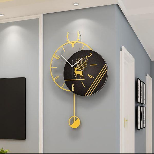 

fashion gold luxury simple wall clock meta creative art silent large bedroom nordic zegar scienny home decor ef50wc clocks