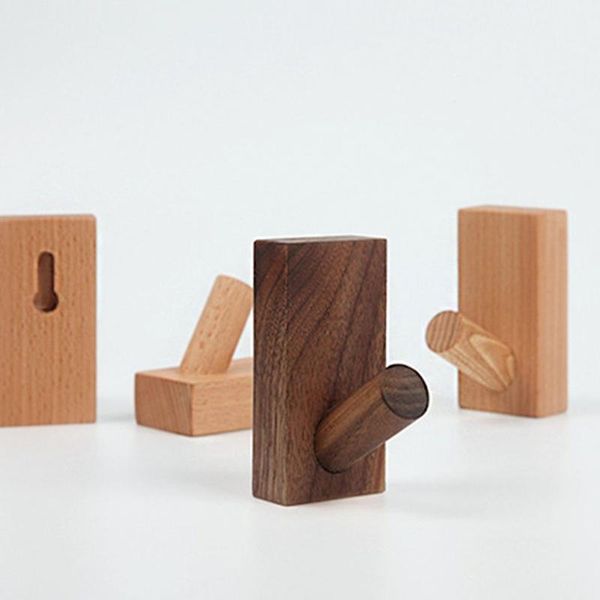 

hangers & racks 4pcs natural wooden coat towel robe hooks wall mounted decorative hanging rack