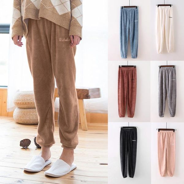 

women's pants & capris womens classic sweatpants elastic high waist solid color pure coral velvet leggings thermal full length winter l, Black;white