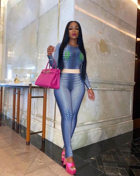 

women's two piece pants autumn set women fashion three-dimensional printing nightclub tight suit, White