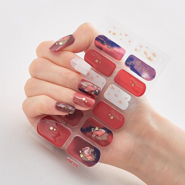 

stickers & decals four sorts 0f nail fashion polish self adhesive manicure decoracion strips sticker set accesoires, Black
