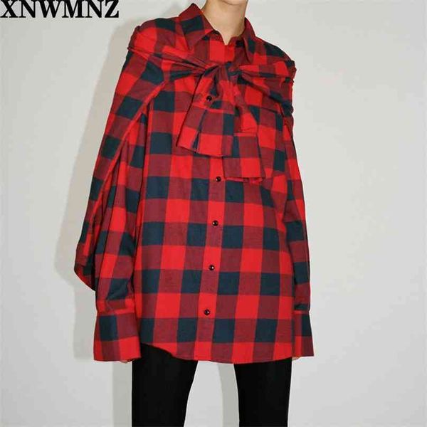 

fashion lady women femal ladies multiway check shirt lapel collar long cuffed sleeves patch pockets chic 210520, White