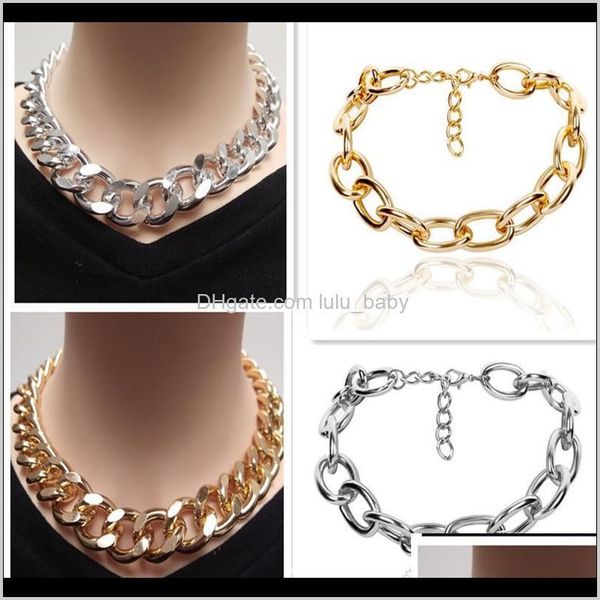 

pendant necklaces & pendants drop delivery 2021 jewelry exaggerated punk metal chain personalized geometric creative simple necklace for wom, Silver