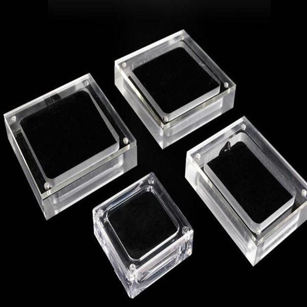 

gift wrap clear acrylic square gem gemstone holder beads jewelry display boxes wedding diamond storage case with magnetic cover