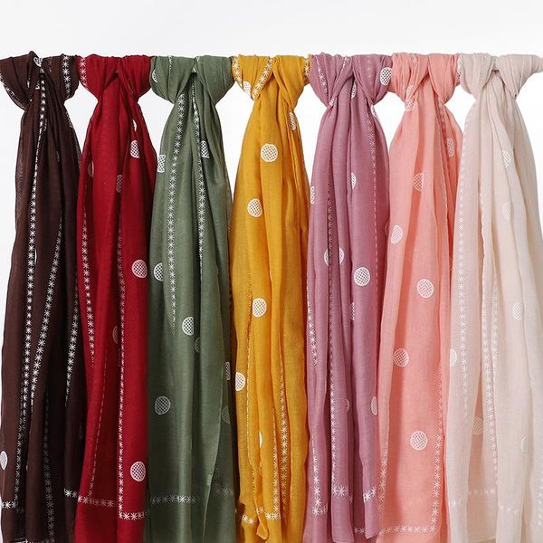 

ethnic clothing cotton viscose hijab muslim printed shawls malaysian scarf wrap headscarf femme, Red