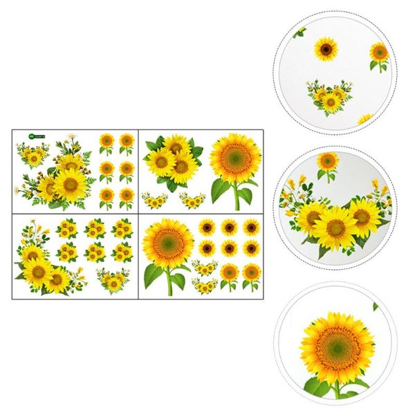 

window stickers 1 set of 4pcs sunflower removable pvc wall decoration decals