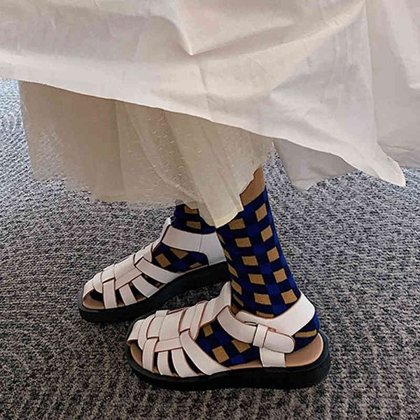 

sandals roma women's sandals flat toe shoes genuine leather holiday beach woman thick sola sandalias mujer f5sn, Black