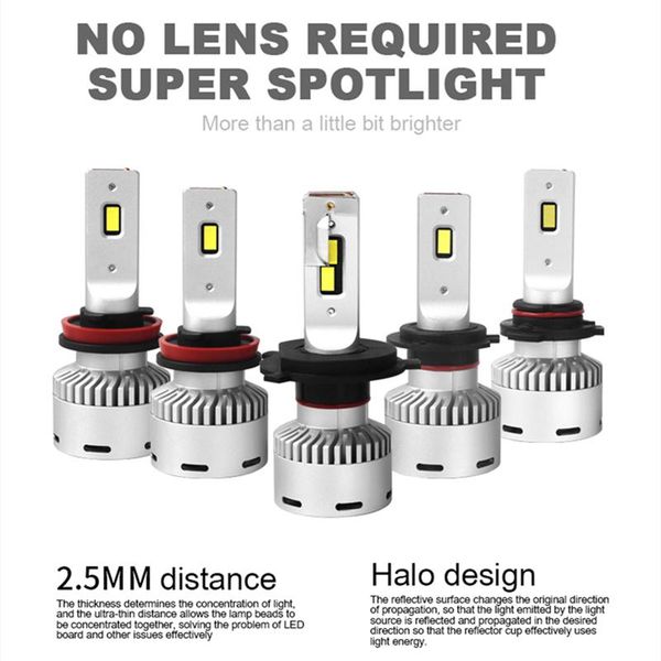 

car headlights 2pcs h4 h7 h8 h11 9005 9006 ed headlight bulb beam kit 38w 8000lm high power fog light 6500k auto lamp bulbs accessories