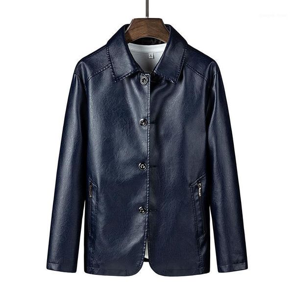 

men's fur & faux leather jacket men solid color casual learher coats, Black