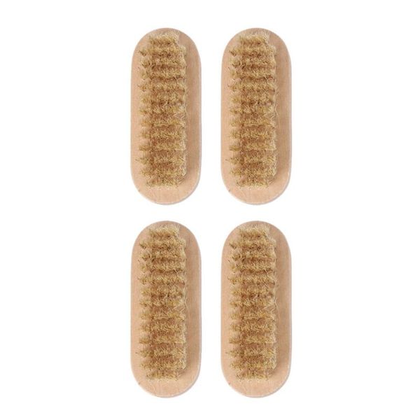 

nail brushes 4pcs two sided natural boar wooden pedicure hand brush, Yellow