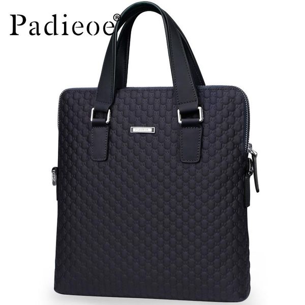 

padieoe men briefcase a4 bag messenger handbag purses jobs genuine leather q0112