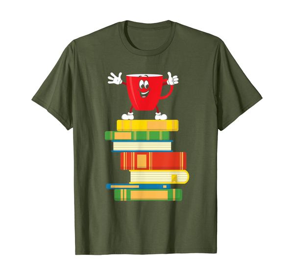 

reading library literature coffee read books lover reader t-shirt, White;black