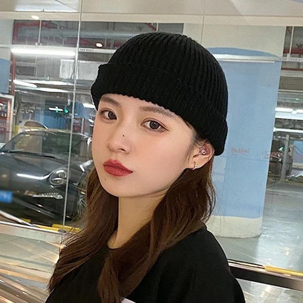 

wide brim hats knitted hat for women and men wool retro fashion atmosphere autumn winter men's women's cap dome warm short, Blue;gray