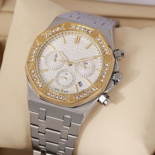 

all the subdials work leisure crime watch stainless steel quartz watch watch brandset auger watches, Slivery;brown