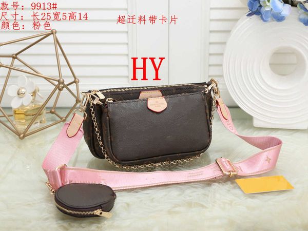 

women bag original box date code handbag purse clutch shoulder messenger bag cross body multi pochette, Red;black