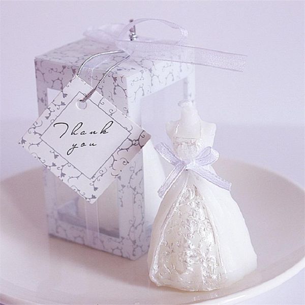 

15pcs wedding bride dress candle favor gifts for guest souvenirs gift wrap