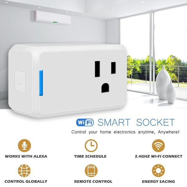 

smart power plugs tuya wifi socket mobile phone app voice remote control plug timing switch for amazon alexa google assistant